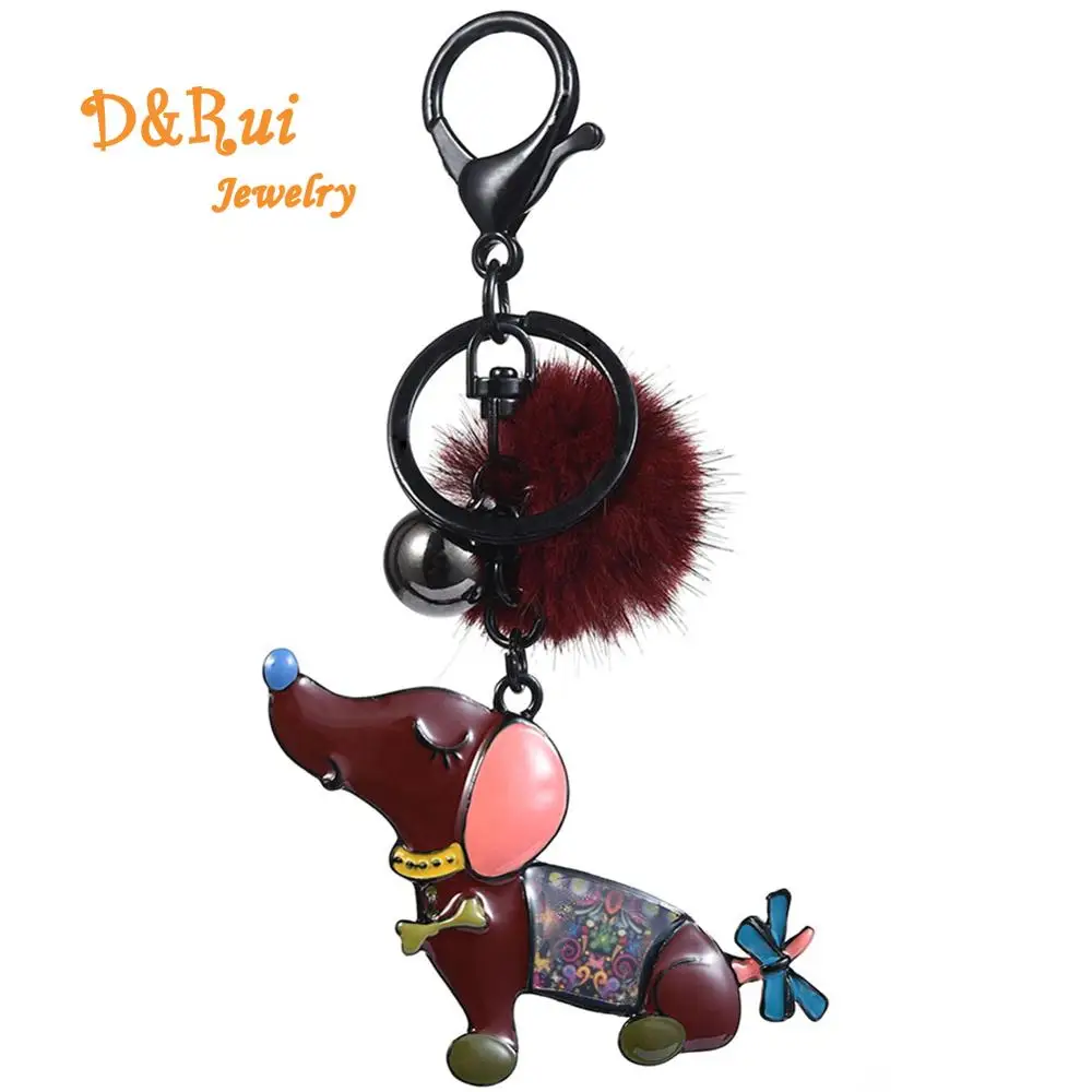 D & Rui ювелирные изделия новинка творческий меховой помпон брелки для автомобилей