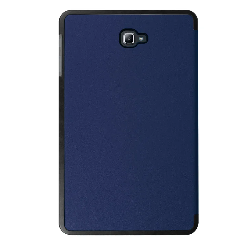 dark blue Тонкий Магнитный 3 складной Флип PU чехол для samsung Galaxy Tab A a6 10,1 T580 T585 SM-T580N T585N Кожаный Чехол+ пленка+ ручка - Цвет: dark blue