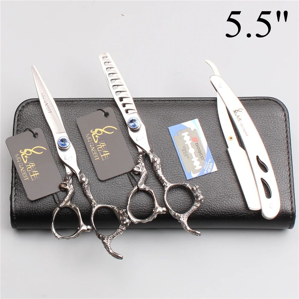 5 &quot16 см JP 440C Mr Rabbit Парикмахерские ножницы режущие филировочные Профессиональные
