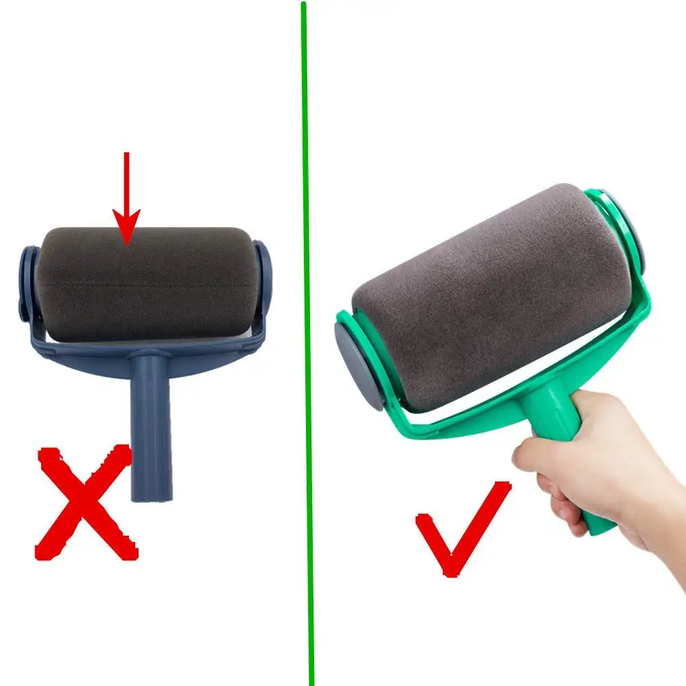 

New Seamless Paint Runner Pro Roller Brush Handle Tool Flocked Edger Office Wall Painting Roller Paint Brush Set Paint Roller