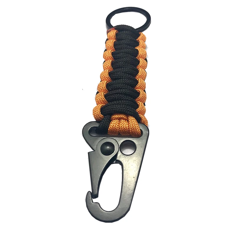Orange black Открытый Паракорд Веревка Брелок EDC набор для выживания шнур военный аварийный брелок для походов кемпинга 5 цветов - Цвет: Orange black