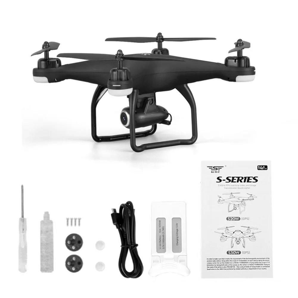 S20W 4ch RC камера Дрон с gps 400 м дистанционное управление расстояние широкий угол 720 p/1080 p HD камера Wifi FPV RC вертолет