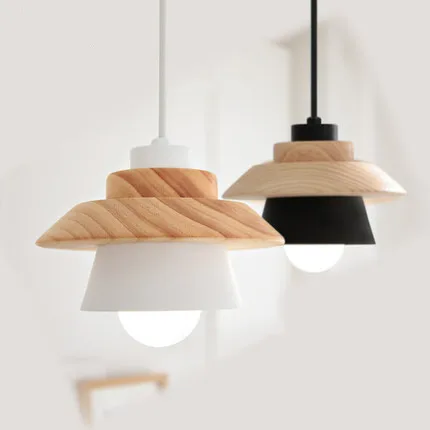 

Concise Nordic LED Pendant Lights Wooden Iron Pendant Lamp Hanglight Fixtures For Home Lightings Luminaire Lamparas Colgantes