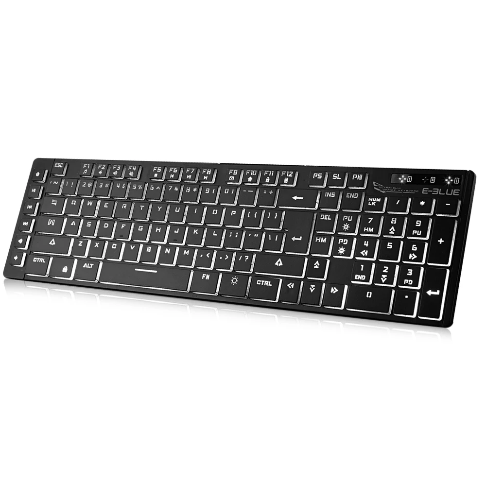 E 3LUE k761 ультратонкий ABS USB проводной мембранная клавиатура с подсветкой 109 ключей