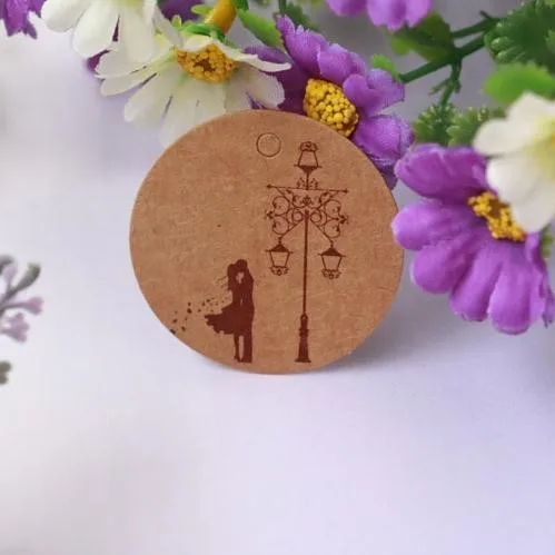 Новое поступление 100 шт./лот коричневые крафт бумажные бирки круглые для