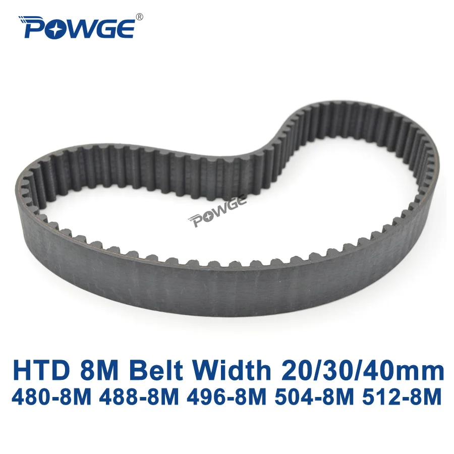 

POWGE HTD 8M synchronous belt C=480/488/496/504/512 width 20/30/40mm Teeth 60 61 62 63 64 HTD8M Timing Belt 480-8M 496-8M 512-8M