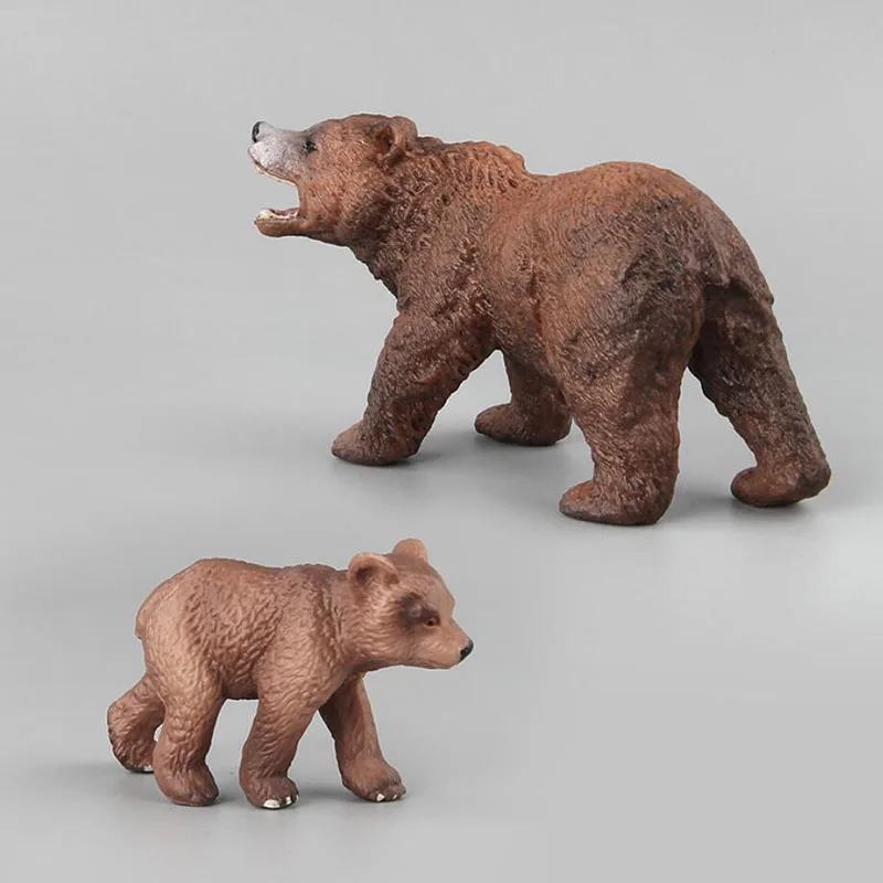 Супер милый маленький коричневый медведь подвижная фигурка модель Приключения