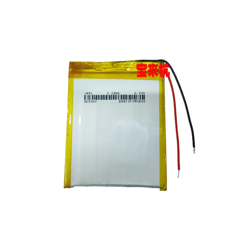 

New polymer battery, slim 265360, battery 265565, alternative type battery, MP4 battery Rechargeable Li-ion Cell