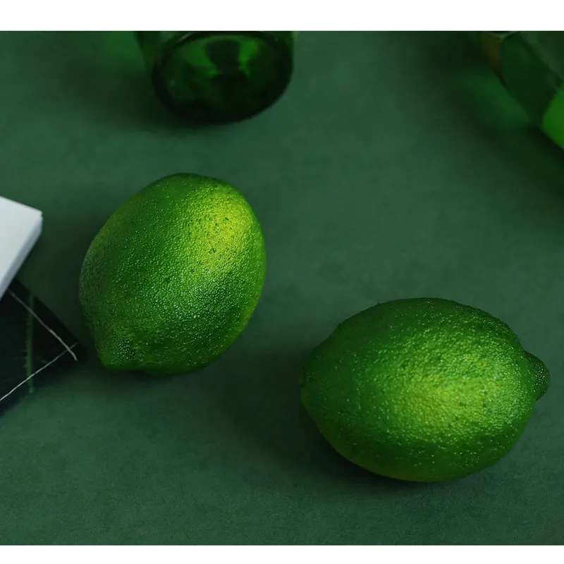 Искусственная Имитация лимона желтого зеленого фрукта поддельная модель для