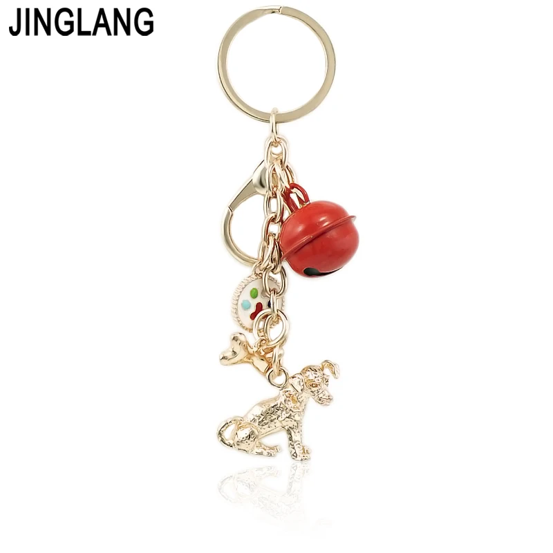 Брелок для ключей JINGLANG золотого цвета брелок с животными собаками и домашними