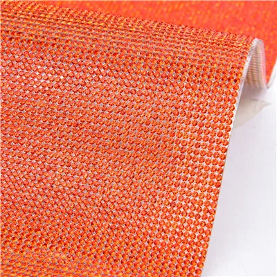Orange Ss6 2 мм самоклеющиеся стразы, сетка, отделка стразами, кристалл, окантовка, аппликация, наклейка, лист для diy 24x20 см/шт, 10000 камней - Цвет: Orange