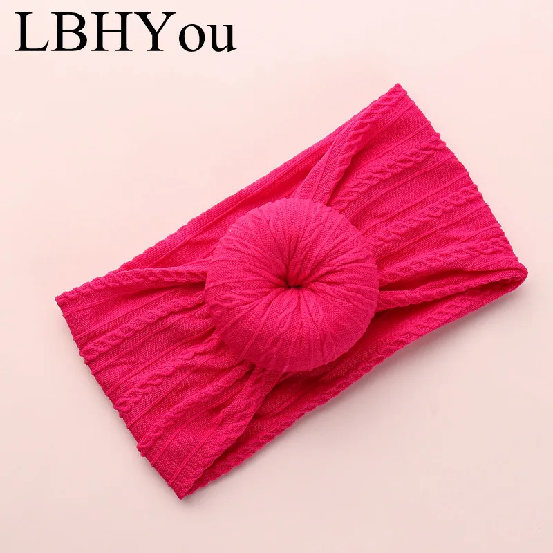 

1pcs Knot Bows Nylon Headbands Super Soft Cable Knit Baby Girls Wide Nylon Headwraps Turban ,Kids Children Knotbow Hairbands