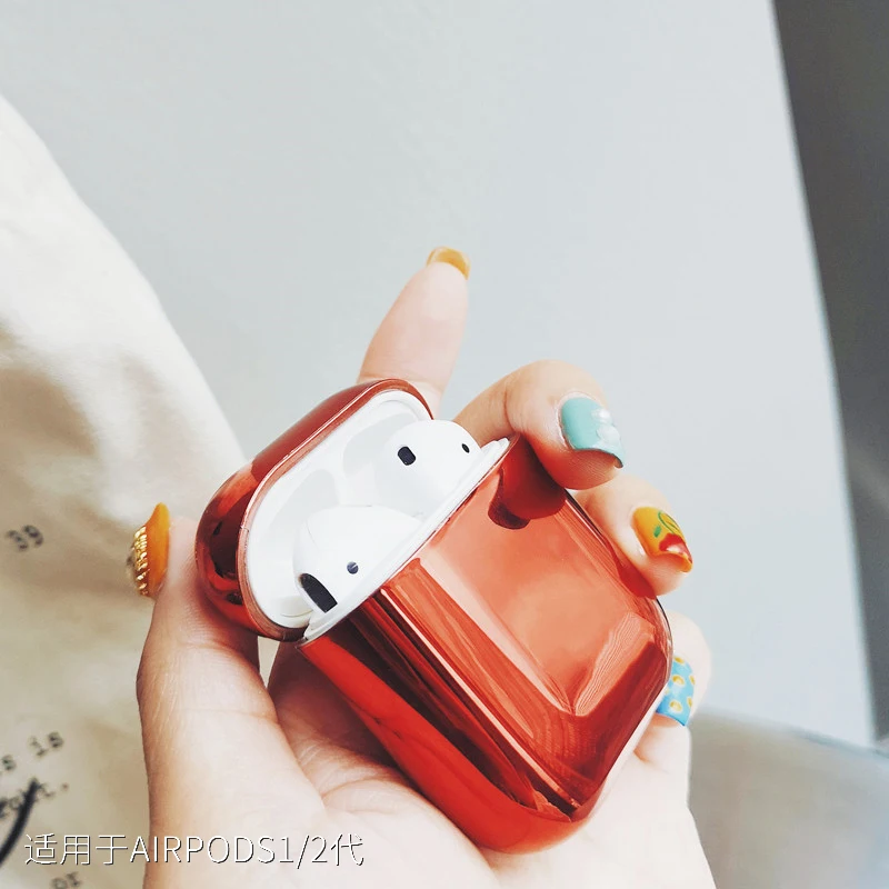 С гальваническим покрытием жесткий корпус благородный для apple airpods 1/2