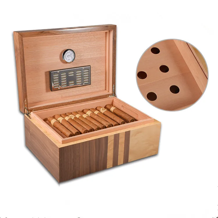 Классическая деревянная коробка для Хранения Сигар с большой вместимостью сигар