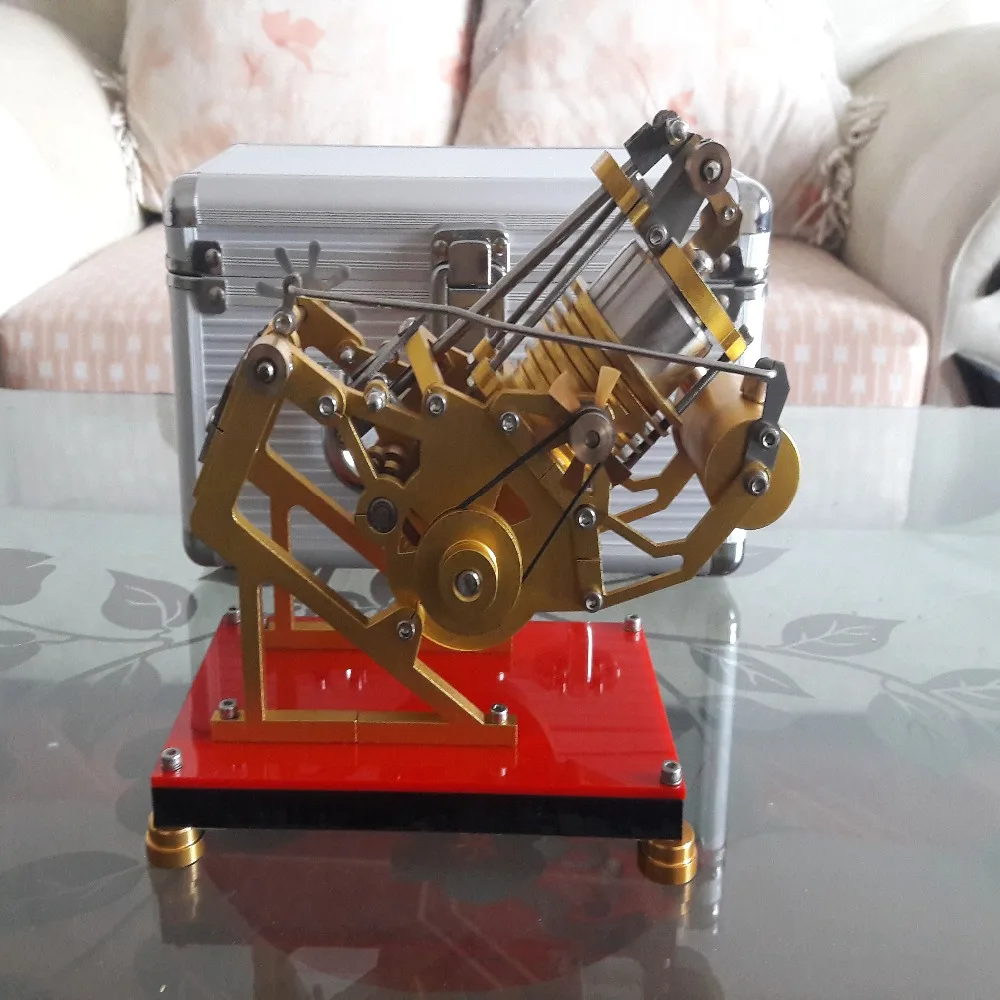 Forced air-cooled smoldering vacuum Stirling engine send friends birthday gift metal model creative products | Обустройство дома