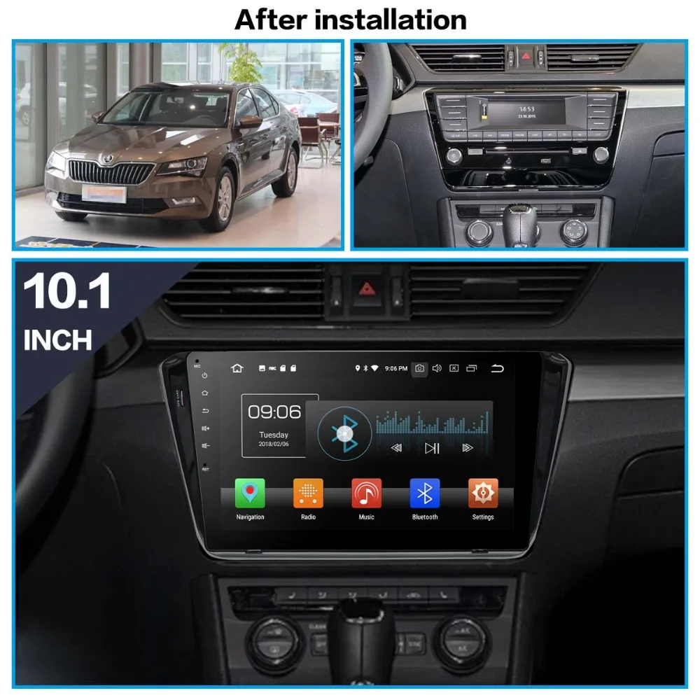 Aotsr Android 8 0 7 1 GPS навигация автомобильный DVD плеер для Skoda Superb 2015 мультимедиа радио