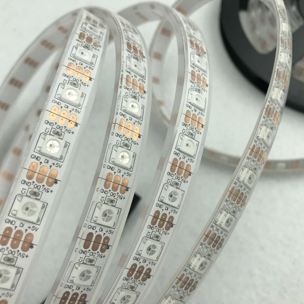 Светодиодные пиксели srip 4m DC5V WS2812B IP68 60 шт. WS2812B/M с пикселями Белая печатная плата