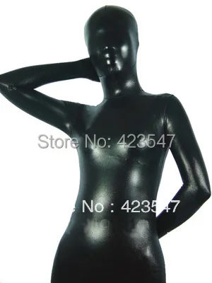 Вечерний костюм Зентаи черный блестящий металлик|shiny metallic zentai|black zentaizentai |