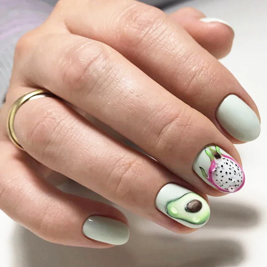 Новое поступление 3D наклейки для ногтей 1 лист с фруктами летние татуировки