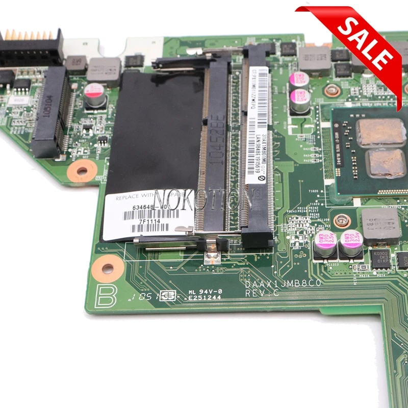Материнская плата NOKOTION для ноутбука HP Compaq G62 CQ62 634648 001 DAAX1JMB8C0 I3 350M ЦП DDR3