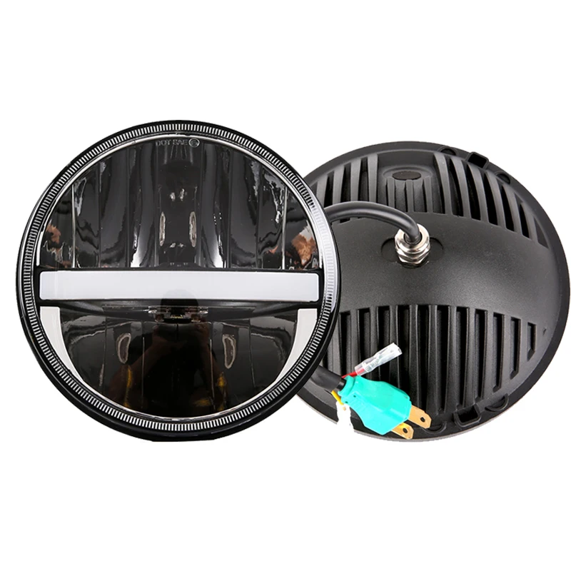 

7'' inch LED Headlights For Lada 4x4 Urban Round Headlamp with White DRL Amber Turn Signal For Jeep Wrangler Defender