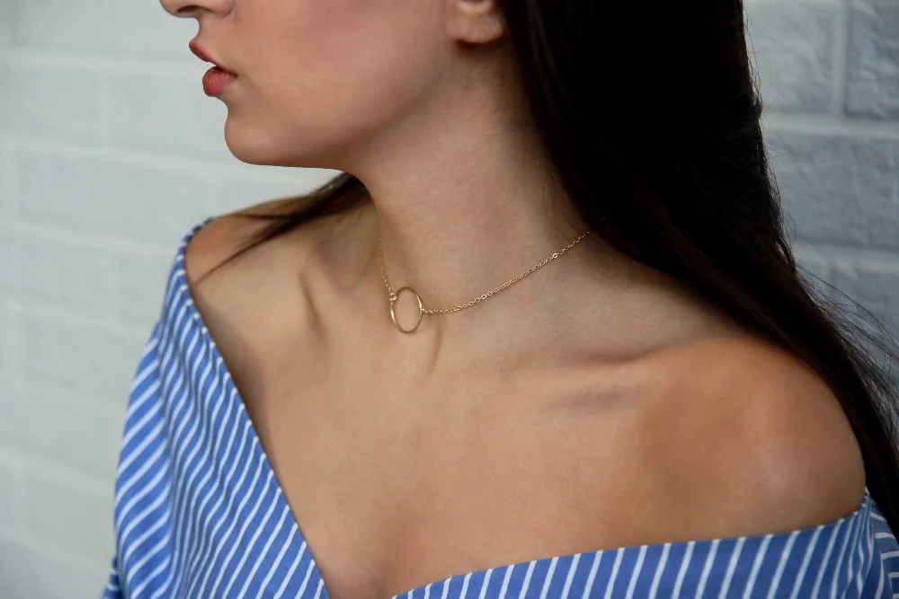 Эффектное простое нежное круглое ожерелье подарок для нее | Украшения и