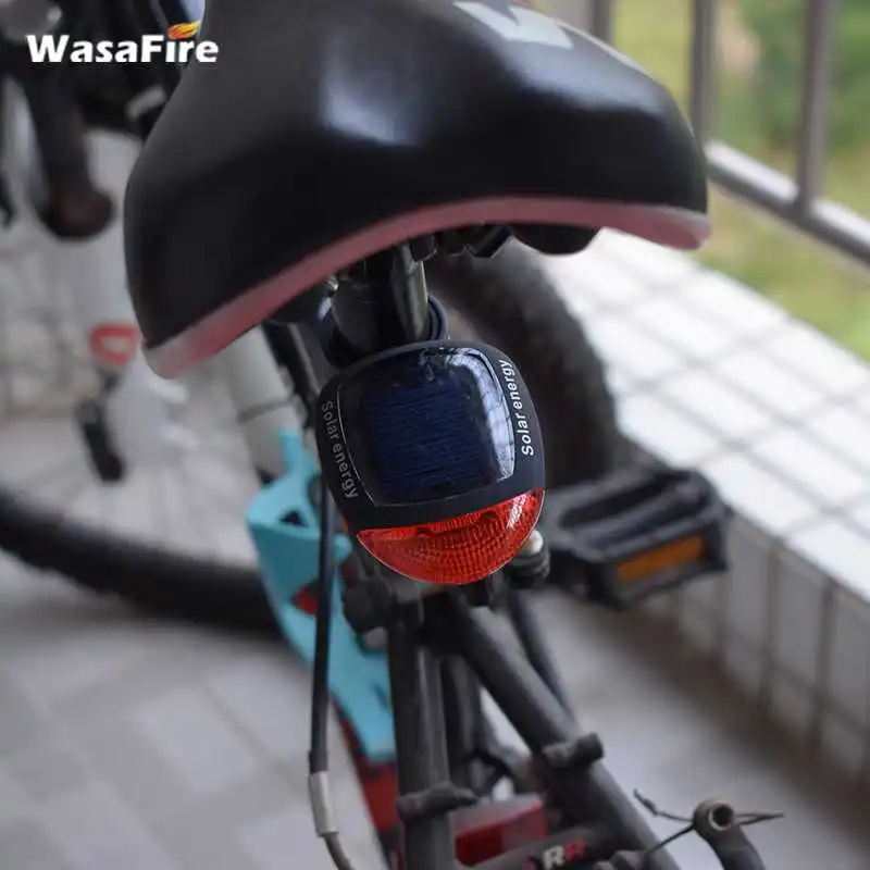 Велосипедный фонарь на солнечной энергии светодиодный задний мигающий