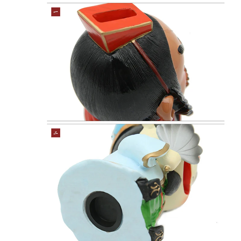 17 см Оригинальные фигурки трех царств монета копилка ZhugeLiang LiuBei Guan Yu полимерная