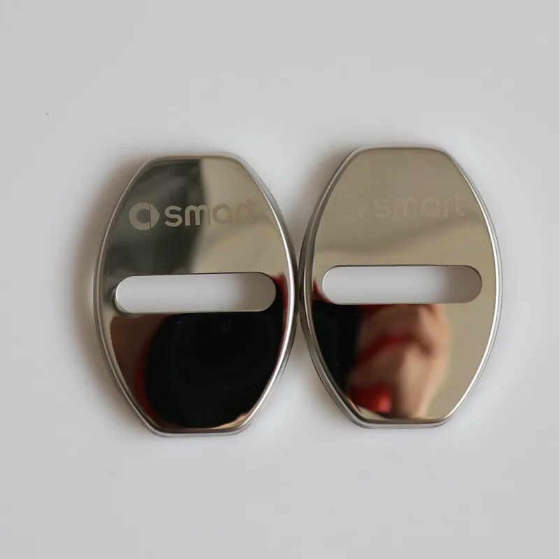 S-silver 2 шт. крышка дверного замка из нержавеющей стали для 2008- Smart 451fortwo декоративная Защитная крышка от ржавчины аксессуары для модификации автомобиля - Название цвета: S-silver