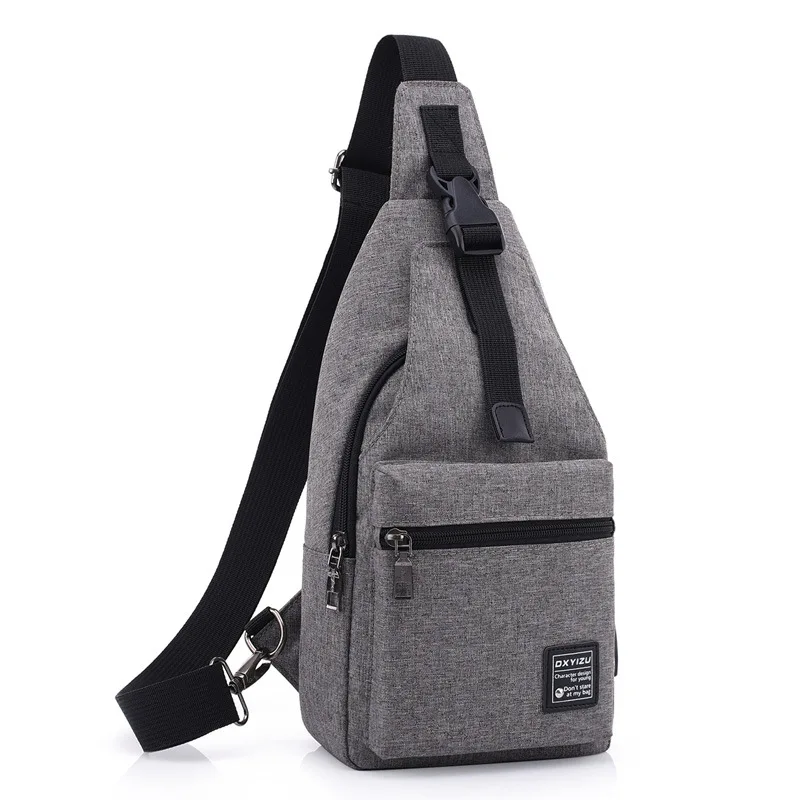 Повседневная мужская и женская сумка мессенджер с usb зарядкой нагрудная