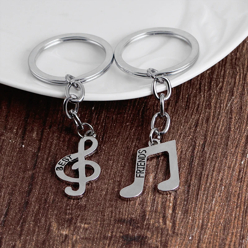 Two Keychains Best Friend Keychain Fun Personalized Note Shape Car Gift To Friends | Украшения и аксессуары
