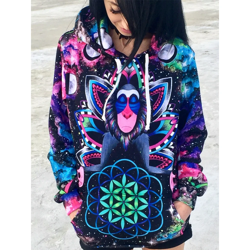 2021 Новое поступление модных женских сапог 3D принтом Kawaii Толстовка Femmes толстовки