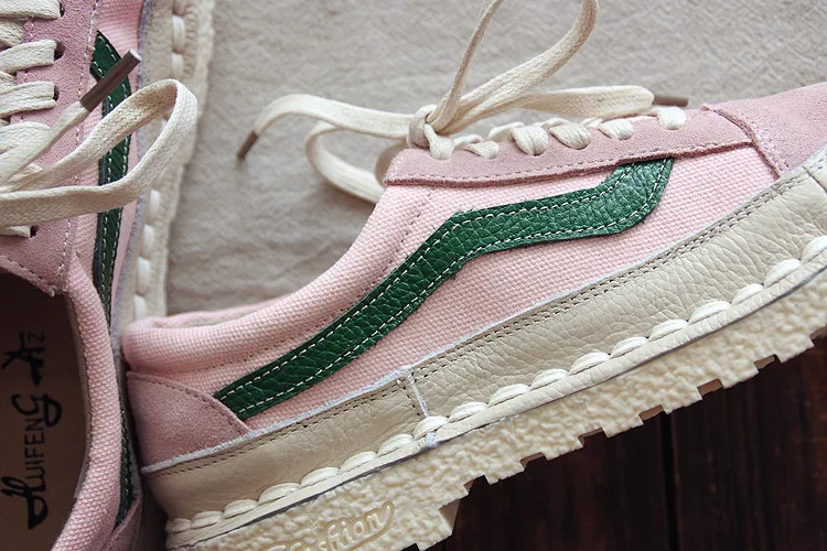 Careaymade-Originals handicrafts shoes,pink shoes autumn new round head doll shoes, Korean version retro lacing shoes,3color