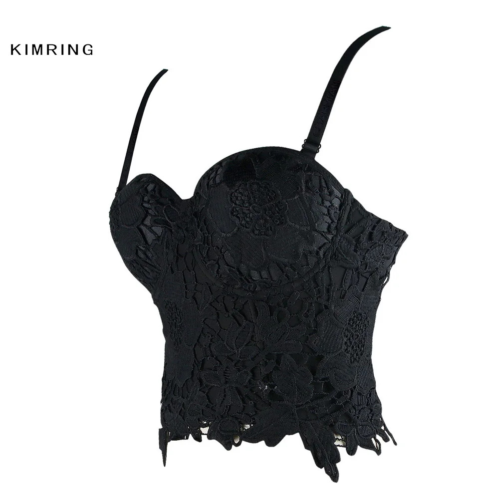 Сексуальный женский бюстье корсет Kimring Кружевное Бюстье топ Укороченный