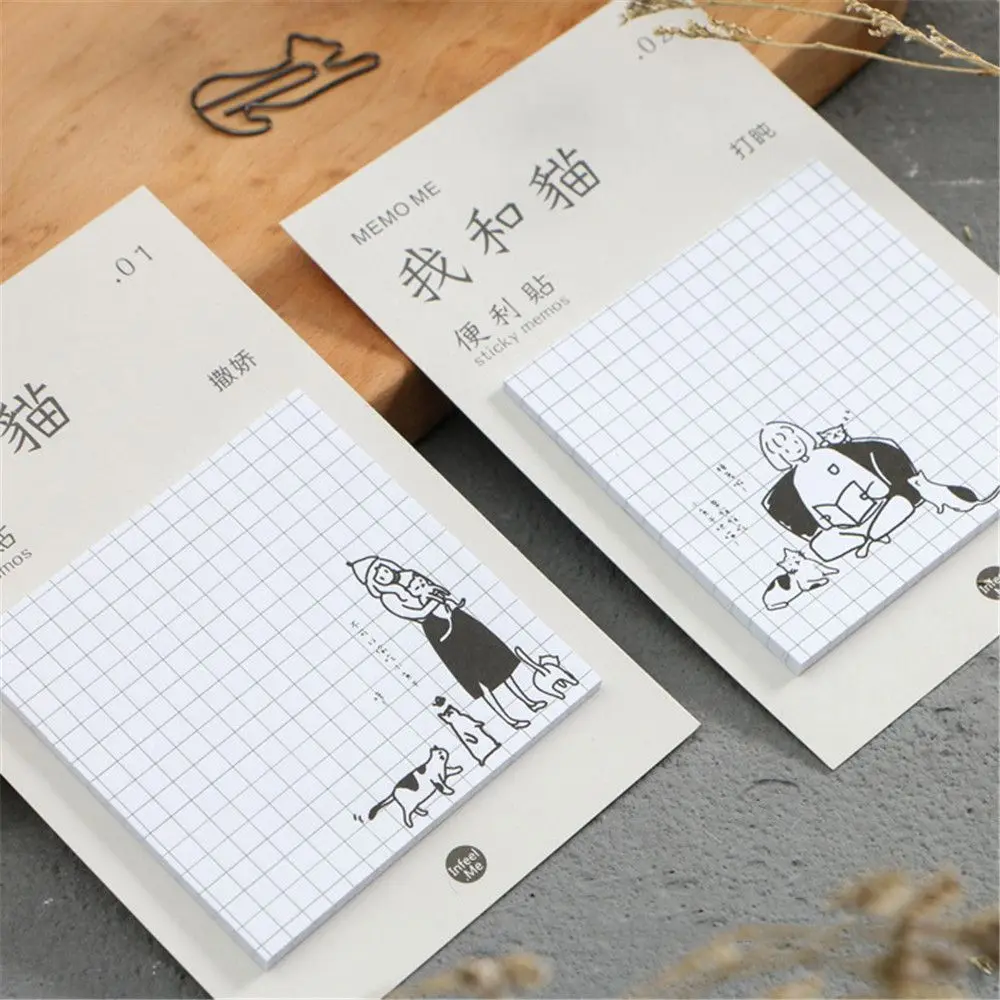 30 Sheets Creative Kawaii I and Cat Cute Pet Cartoon Animal Memo Pad Paper Sticky Notes Post Notepad Stationery School Supplies |