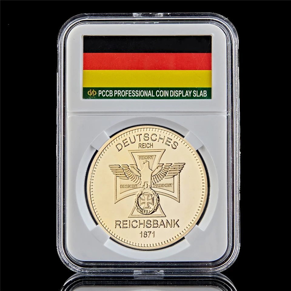 

1871 Euro German Imperial Bank German Cross Eagle Challenge Commemorative Coin Collection W/PCCB Holder