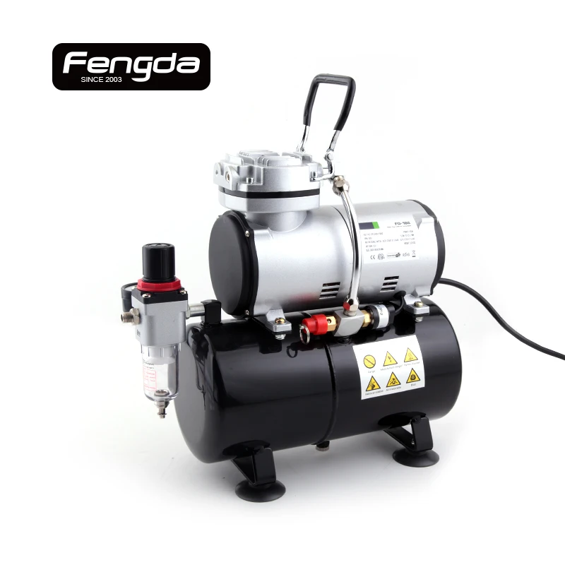 Fengda FD 186K безмасляный компрессор AS1203 2 с Аэрограф Воздушный шланг мини насос