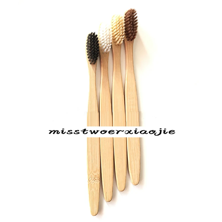

Natural wooden handle bamboo charcoal toothbrush soft Bristle nano-brush adult travel toothbrush Dental oral care tongue scraper