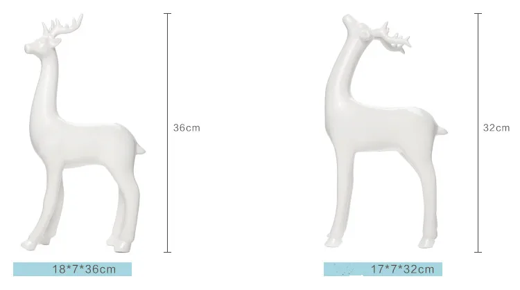 Китайские белые фигурки оленя украшения для дома и офиса стильная
