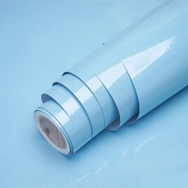 Shiny Light Blue 1 м/2 м современная мебель для гостиной настольная Водонепроницаемая мраморная настенная бумага виниловая самоклеющаяся контактная бумага сплошной цвет домашний декор - Цвет: Shiny Light Blue
