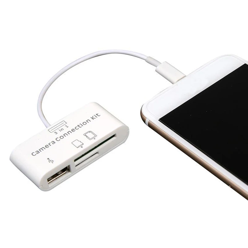 Кардридер 3 в 1 для планшетов IPad 4 Mini IOS 11 Micro SD MMC TF USB OTG Кабель-адаптер комплект