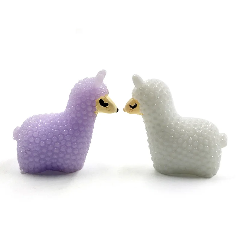 5pcs Sheep Alpaca Miniature figurine cartoon animal 3D model fairy garden Resin Craft home decoration DIY accessories | Дом и сад