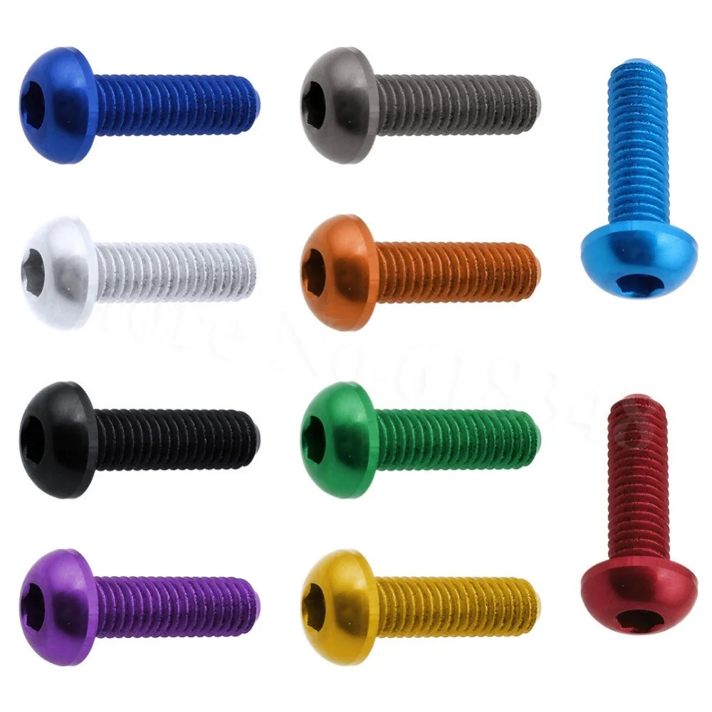 

10-Pack M3x10mm Hex Socket Screws Round Head Aluminum Anodized for FPV RC Drone Quadcopter Replacement Parts Colourful