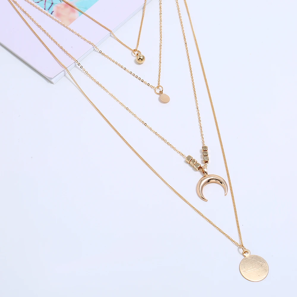 Лимонный ценный Винтаж ожерелья для официальных встреч многослойная цепочка