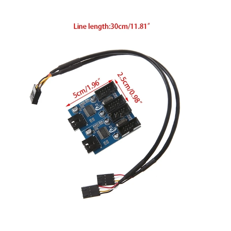 Чехол для ПК внутренний 9-Контактный USB 2 0 папа от 1 до 4 гнездо разветвитель PCB