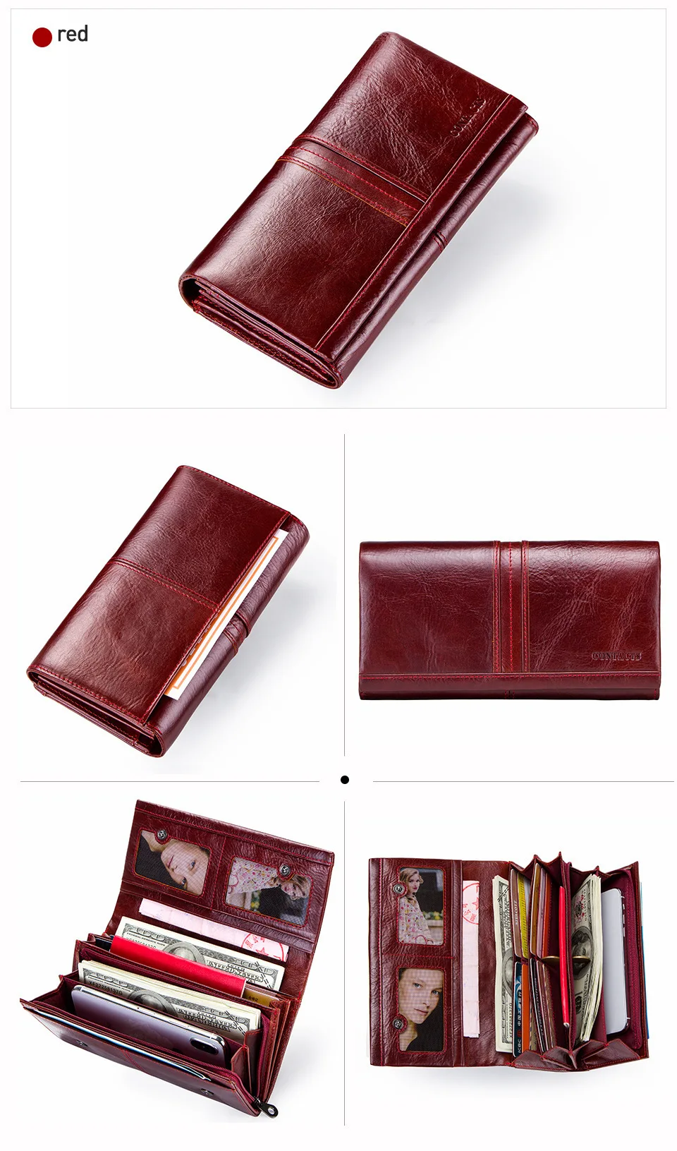 High Quality Wallet Men Casual Male Cuzdan Coin Purse Genuine Leather Vintage Walet Long Clutch Wrist Bag PORTFOLIO Handy