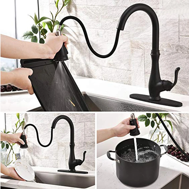 Kitchen Faucets with Pull-down Sprayer Matte Black Bar Faucet Sweep Spray | Обустройство дома