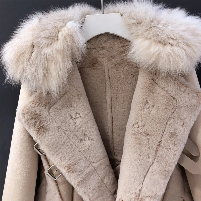 Зимние Утепленные Faux Shearling женские пальто Дубленки теплые замшевые куртки шерсти