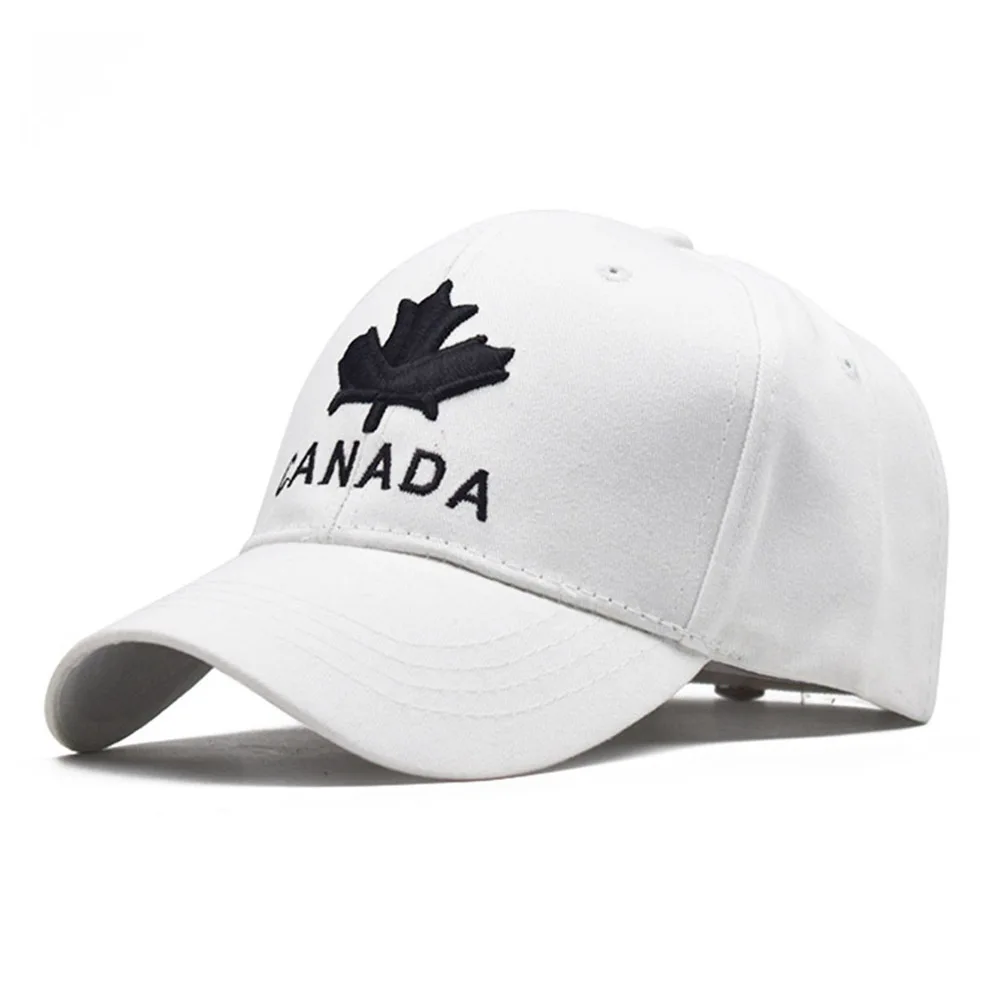 FS для мужчин и женщин Канадский кленовый лист бейсболка Snapback шапки для мужчин и женщин Вышивка Уличная шляпа папы костяная Кепка с металлической буквой - Цвет: White Baseball Cap
