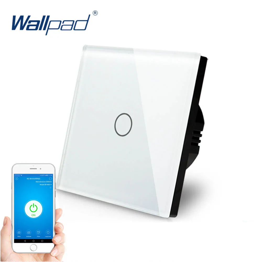 1 банда Wi-Fi управление сенсорный выключатель Wallpad 1 банда 1 способ настенный выключатель Стеклянная Панель Умный дом Alexa Google Home e-WeLink IOS Android